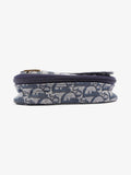 Christian Dior Trotter Saddle Pouch Blue Oblique Cotton
