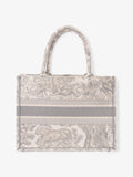 Christian Dior Book Tote Grey Oblique / White Cotton Medium