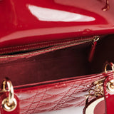 Christian Dior Lady Dior Medium Red Patent