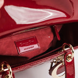 Christian Dior Lady Dior Medium Red Patent