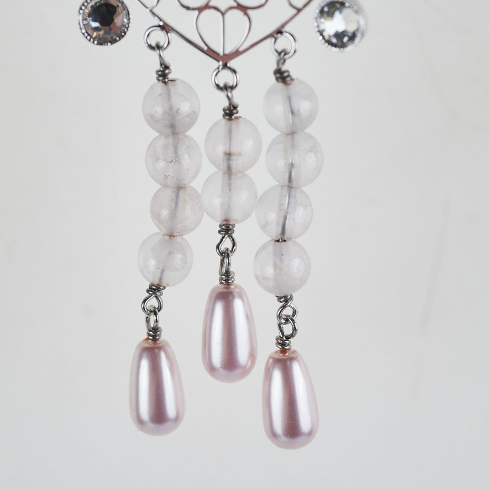 Christian Dior Heart Pink Clip On Earrings Costume Jewellery