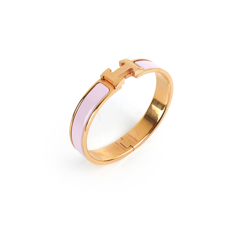 Hermes Clic H Bracelet GM Size - Rose Dragree