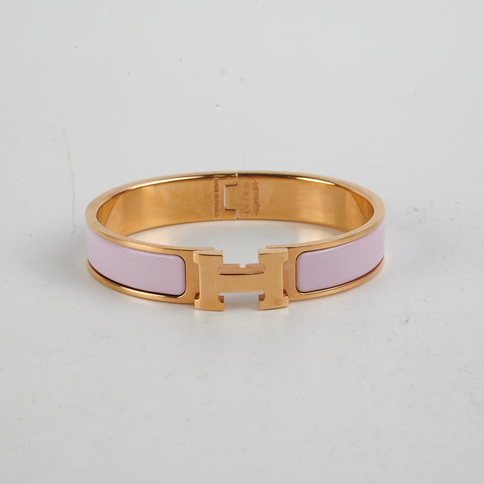 Hermes Clic H Bracelet GM Size - Rose Dragree
