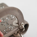 Christian Dior Mini Lady Dior Satin Grey Crystal