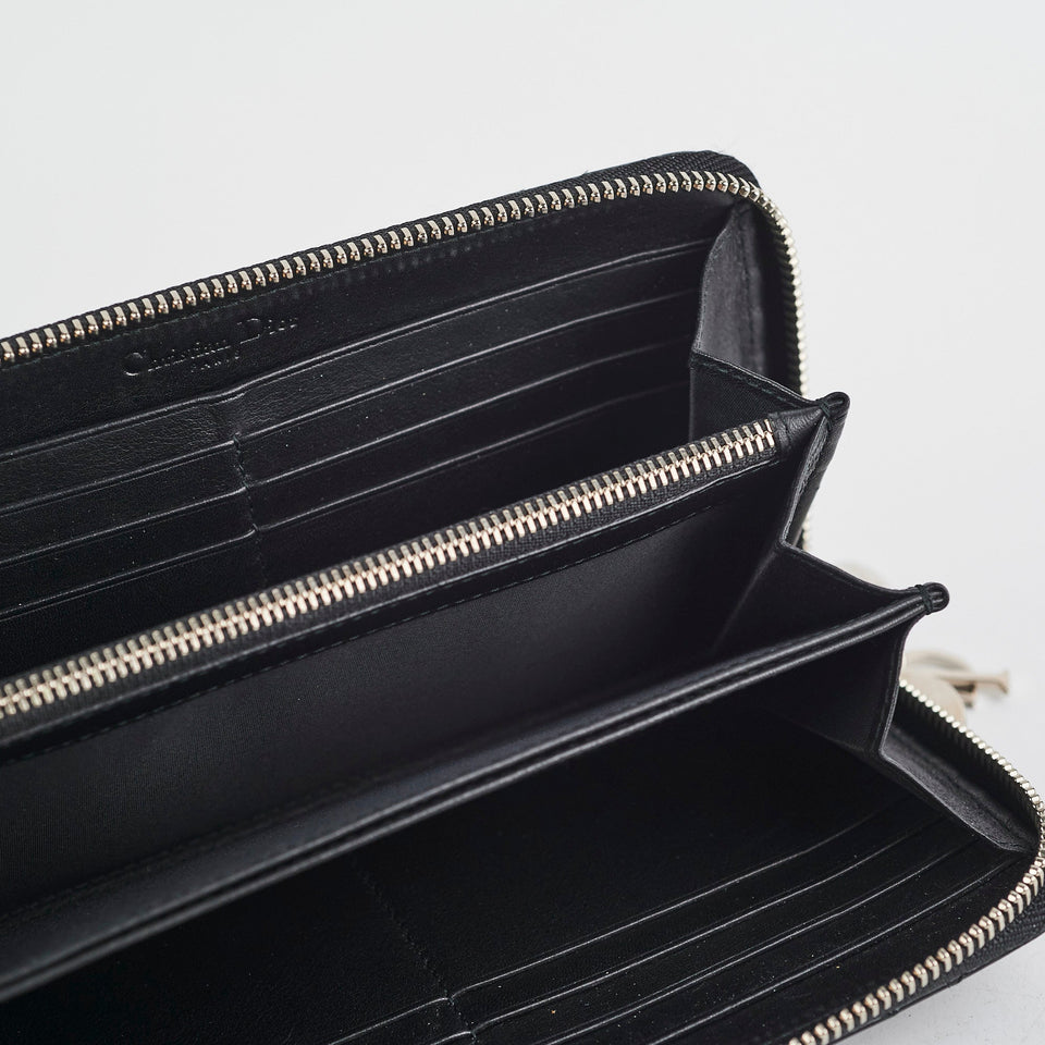Dior Zippy Long Wallet Black