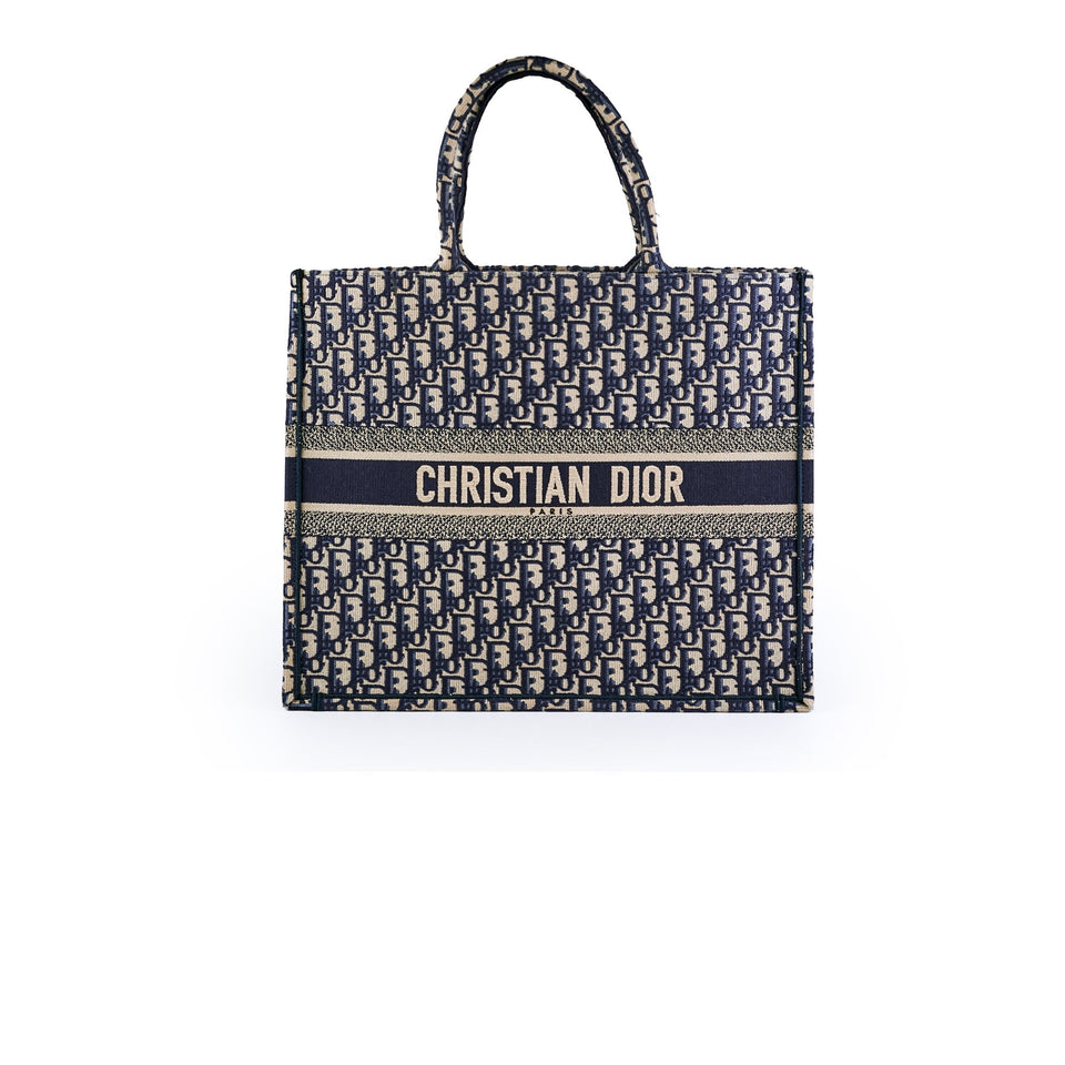 Christian Dior Large Book Tote Navy
