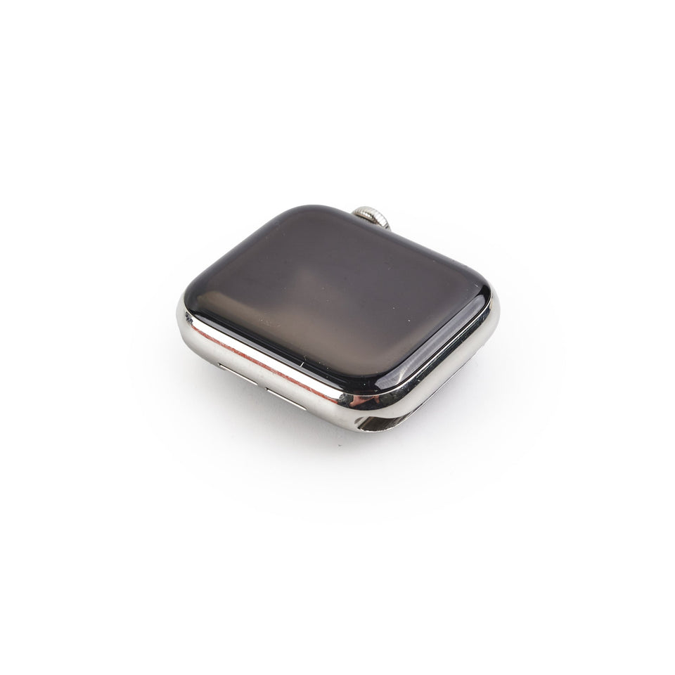 Hermes 40mm Apple Watch (Series 6) Stainless Steel Case (Fauve Barenia Single Tour/Orange Strap))