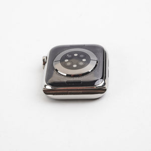 Hermes 40mm Apple Watch (Series 6) Stainless Steel Case (Fauve Barenia Single Tour/Orange Strap))
