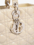 Christian Dior Lady Dior Natural Patent Leather Large