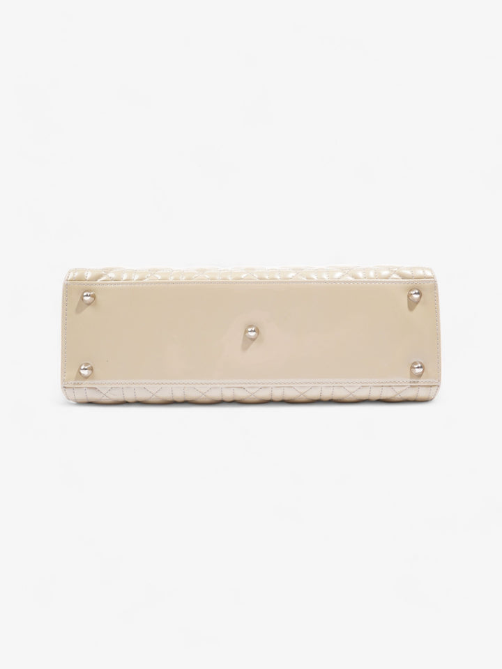 Christian Dior Lady Dior Natural Patent Leather Large