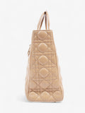 Christian Dior Lady Dior Beige Lambskin Leather Large