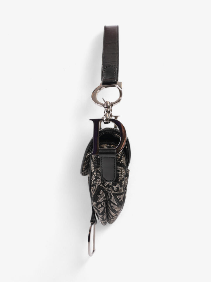 Christian Dior Saddle Bag Black Oblique Canvas