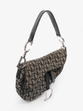 Christian Dior Saddle Bag Black Oblique Canvas