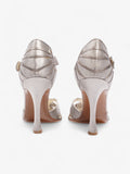 Christian Dior Strappy Pointed Heel 100mm Grey Satin EU 37.5 UK 4.5