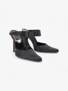 Christian Dior Strap Pointed Heels 110mm Black Satin EU 39 UK 6