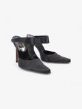 Christian Dior Strap Pointed Heels 110mm Black Satin EU 39 UK 6