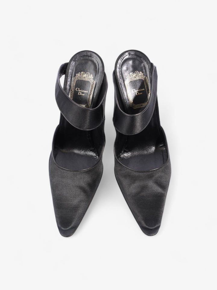 Christian Dior Strap Pointed Heels 110mm Black Satin EU 39 UK 6