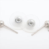 Chanel Coco Logo Silver Double sided Rhinestone Drop Earrings Costume Jewellery