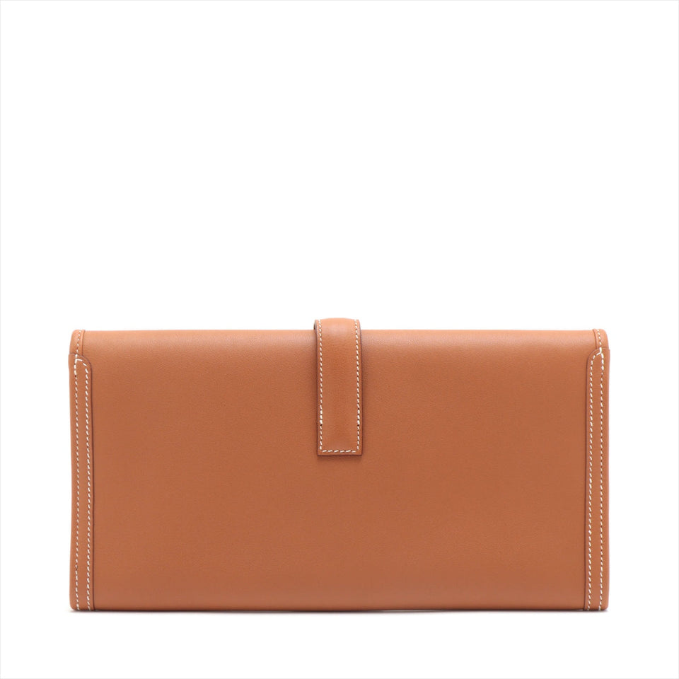 Hermes Jige Clutch Gold