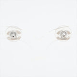 Chanel Coco Logo Rhinestone Silver Stud Earrings Costume Jewellery