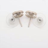 Chanel Coco Logo Rhinestone Silver Stud Earrings Costume Jewellery