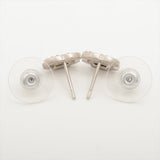 Chanel Coco Logo Rhinestone Silver Stud Earrings Costume Jewellery