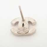 Chanel Coco Logo Rhinestone Silver Stud Earrings Costume Jewellery