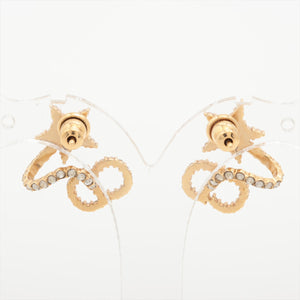 Christian Dior CD Star Gold Rhinestone Earrings Costume Jewellery