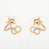 Christian Dior CD Star Gold Rhinestone Earrings Costume Jewellery