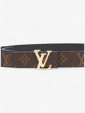 Louis Vuitton 30mm Reversible Belt Monogram / Black Coated Canvas 85cm 34"