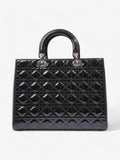 Christian Dior Lady Dior Black Patent Leather Large