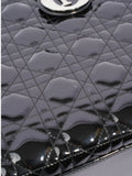 Christian Dior Lady Dior Black Patent Leather Large