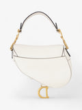 Christian Dior Saddle Bag White Calfskin Leather Mini