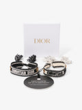 Christian Dior Bracelet Set Black / White / Gold Cotton