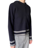Christian Dior Navy Cashmere Logo Hoodie - US 4