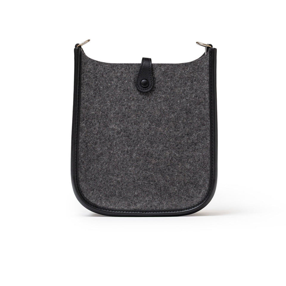 Hermes Mini Evelyne Gris Moyen/Black Feutre Palladium Hardware