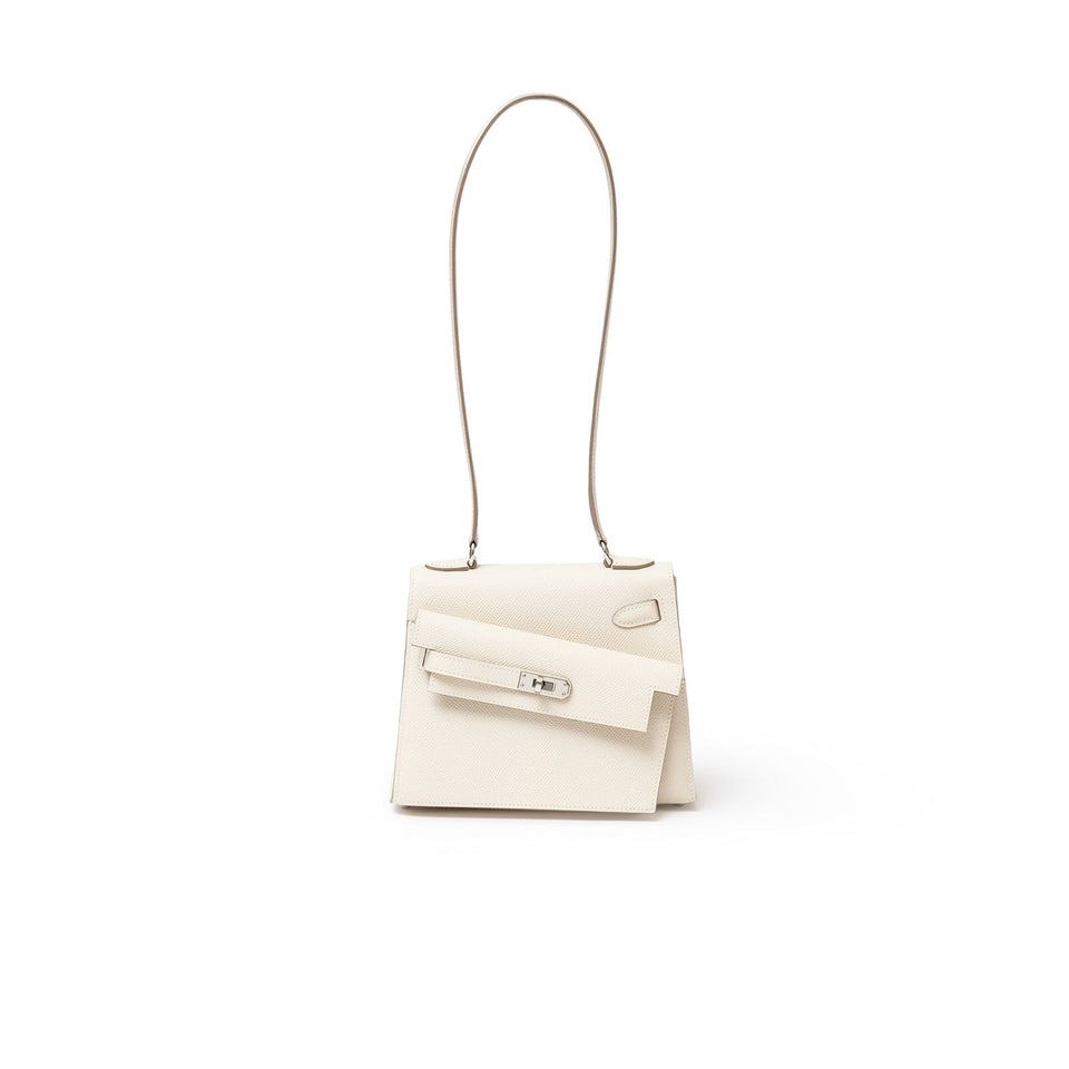 Hermes Kelly Desordre 20 Sellier Craie Epsom Palladium Hardware