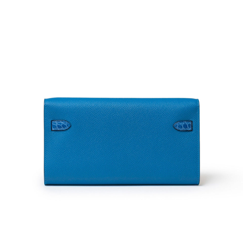Hermes Kelly To Go Touch Mykonos/Blue Zellige Shiny Alligator/Epsom Palladium Hardware