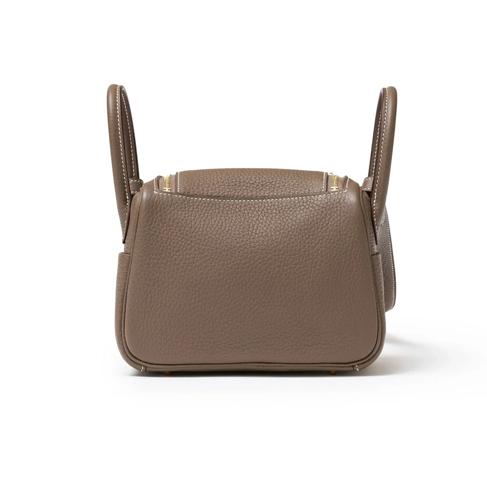 Hermes Mini Lindy I Etoupe Clemence Gold Hardware
