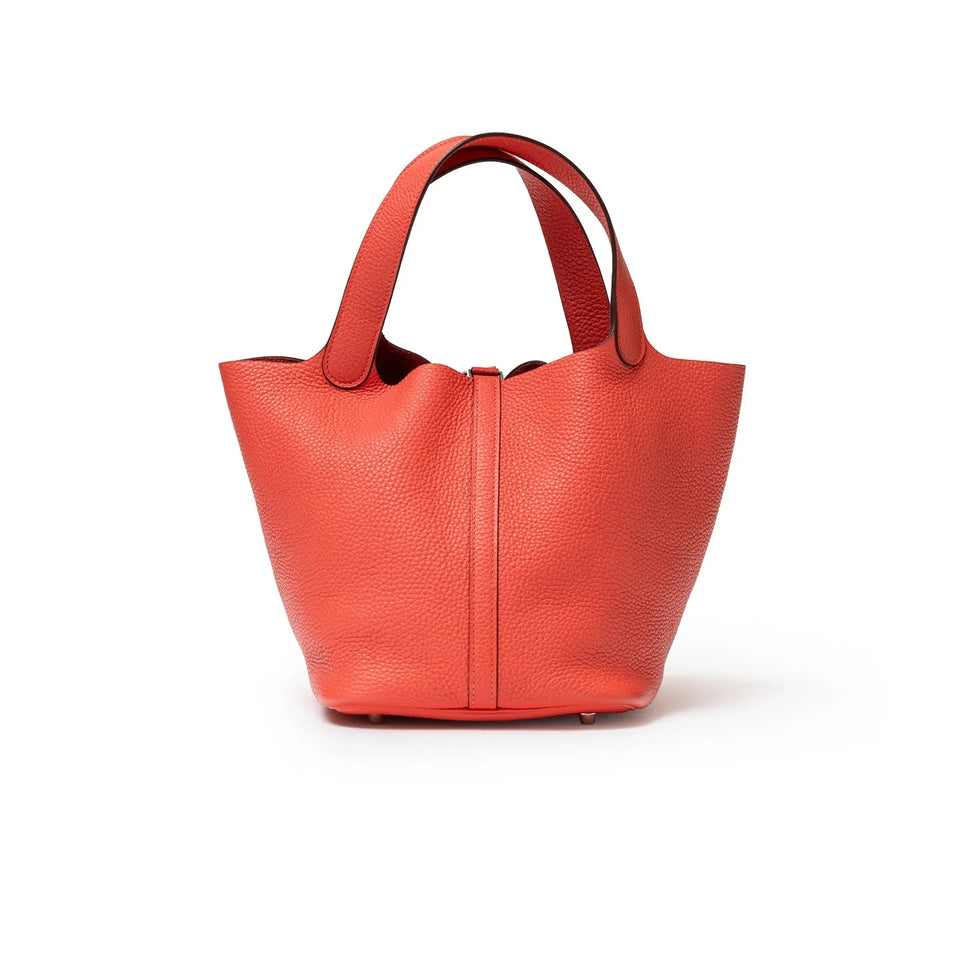 Hermes Picotin 22 Rose Jaipur Clemence Palladium Hardware