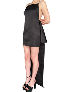 Prada Black Silk Train Bow Gown - 38