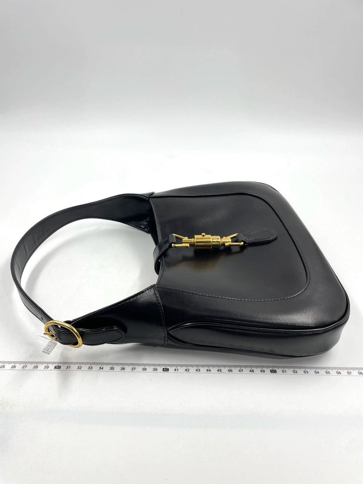 Gucci Jackie 1961 Black Leather Bag with Adjustable Strap