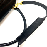 Leather Trapeze Satchel Black