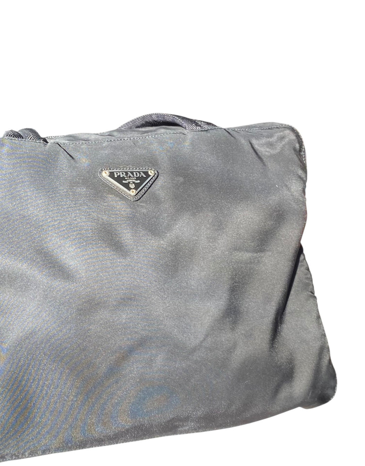 Prada Black Nylon Horizontal Tote