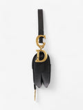 Christian Dior Saddle Bag with Strap Black Calfskin Leather