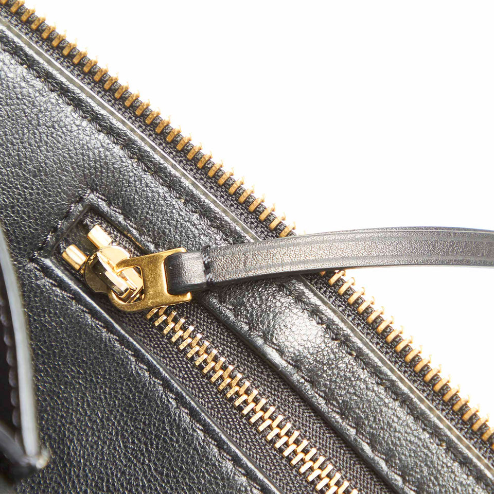 Medium Edge Leather Handbag Brown