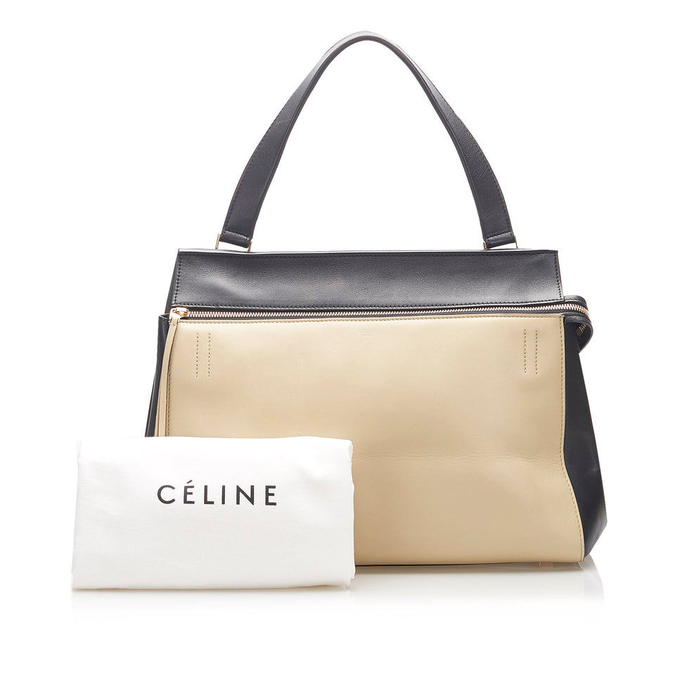 Medium Edge Leather Handbag Brown