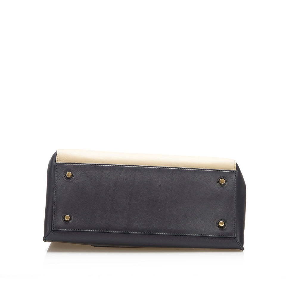 Medium Edge Leather Handbag Brown