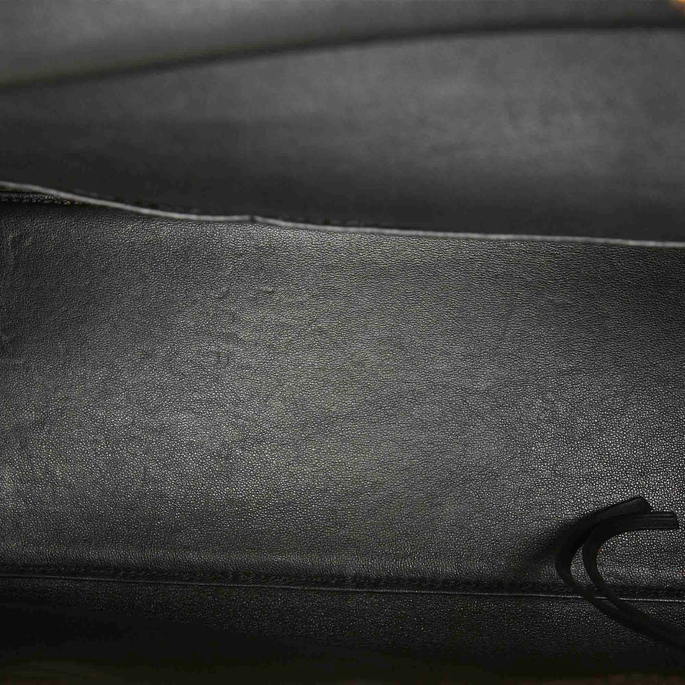 Medium Edge Leather Handbag Brown