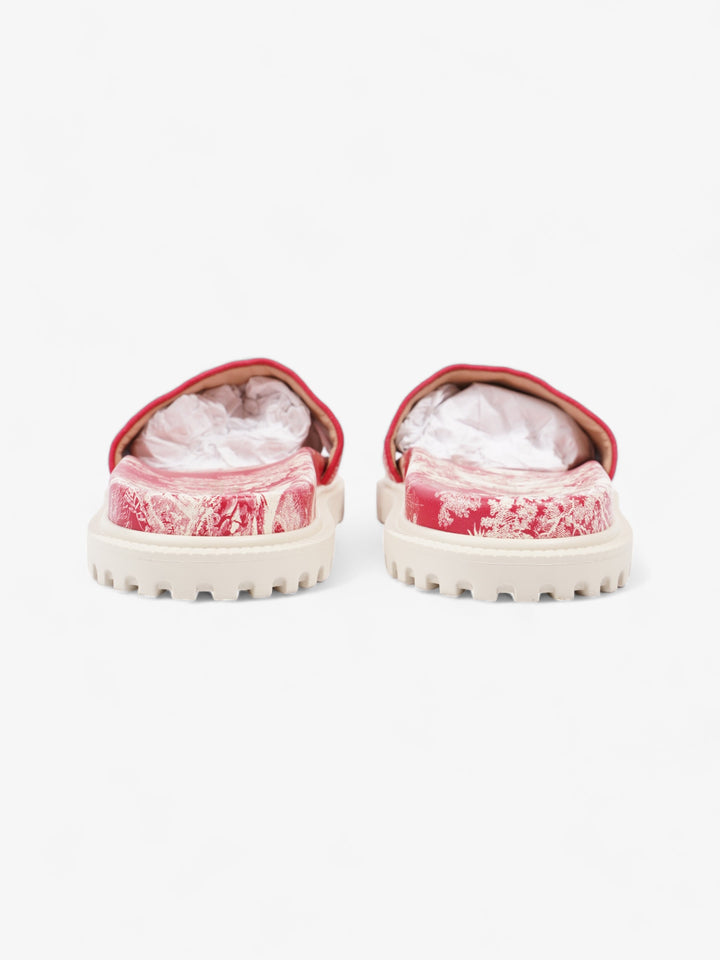 Christian Dior Dway Logo Toile De Jouy Slide Raspberry Canvas EU 41 UK 8